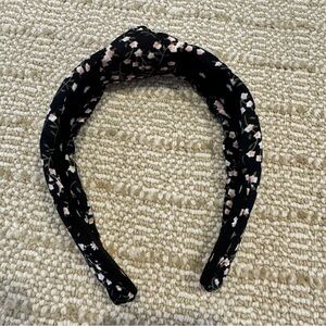 Lele Sadoughi Black & Pink Floral Knotted Headband